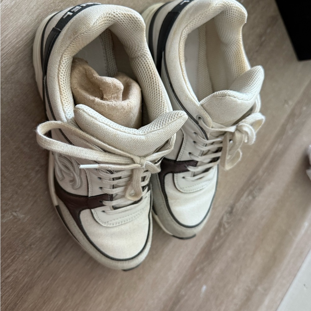 Chanel White and Black Sneakers - Picture 2 of 9
